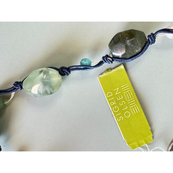 Sigrid Olsen Green Prehnite Jasper Gemstone Chunky Necklace Designer Signed NWT - Picture 5 of 10